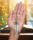 Ancient Serpent Blade Keychain | Dragon Fang Sword Replica | Antique Gold Fantasy Metal Collectible