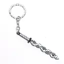 Serpent Blade Keychain | Dual Snake Sword Metal Key Ring | Anime-Inspired Collectible | Monochrome Design for Fans