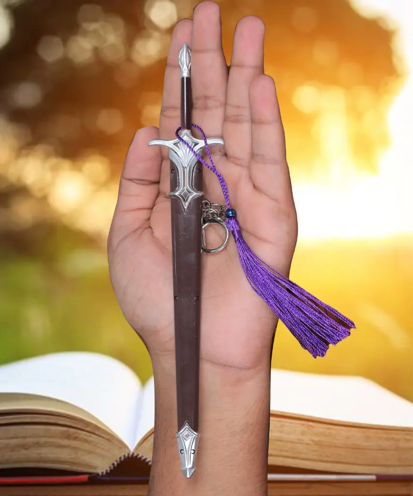 Andúril Sword Keychain | Inspired by Lord of the Rings | Aragorn Reforged Blade Design | Premium Metal Collectible with Sheath |
