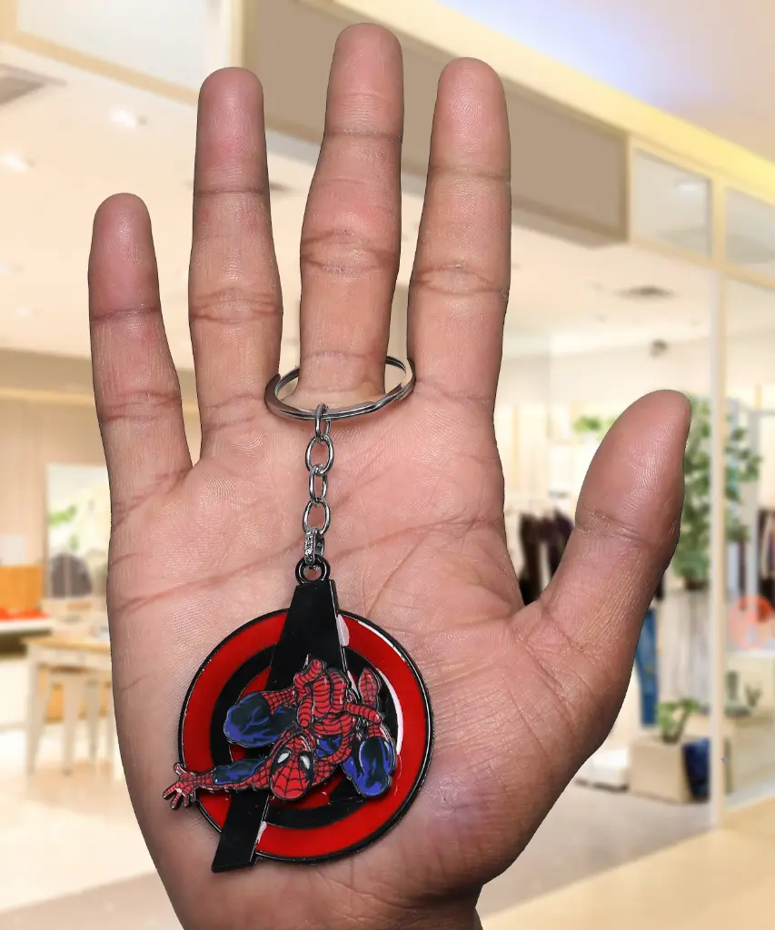 Spider-Man In Action Rotating keychain | Avengers marvel Rotating Key rings 