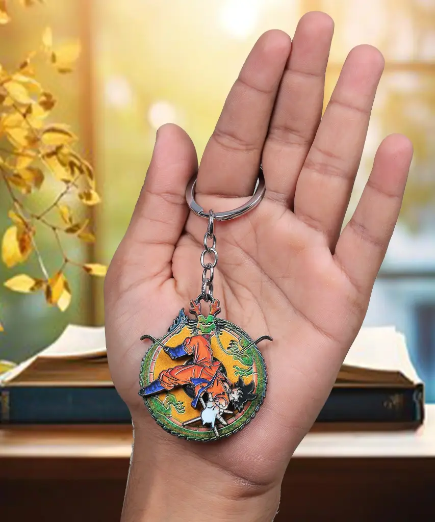 Goku In Action Single Hand Dragon ball Z Rotating Keychain | Anime key rings 