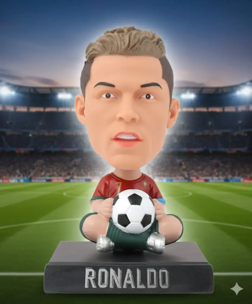 Ronaldo Portugal Bobblehead | Football Collectible | Desk & Car Dashboard Toy for Soccer Fans