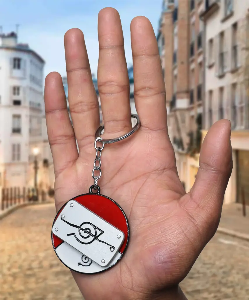 Hidden Leaf Village (Konoha) Cut Leaf Rotating Metal keychain | Naruto Anime Metal Revolving keychain 
