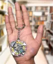 Standing Roronoa Zoro Rotating Metal Keychain | One Piece Anime Revolving key rings 