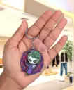 Standing Joker With Card Rotating Metal keychain | World Famous Comic Villain Revolving Key rings 
