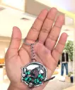 Tanjiro Fighting With Sword Rotating Metal keychain | Demon Slayers Anime Revolving key rings 