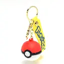 3D Poké Ball Key Chain | Yellow Silicone Strap with Pokémon Logo | Fan Collectible Key Holder