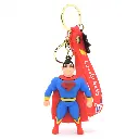 Classic Superman Figure Keychain with Red Cape | Superhero Accessory on Vibrant Wrist Strap | Comic Book Fan Gift