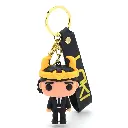 Loki Suit Figure Key Ring with Black Silicone Wrist Strap | Asgardian God Accessory & Horned Helmet Charm