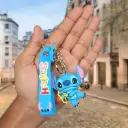 Stitch Cupid Keychain - Lilo & Stitch Figure with Bow & Arrow | Valentine's Day Accessory on Blue Logo Strap