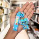 Stitch Vacation/Party Keychain with Lei Necklace | Disney Lilo & Stitch Figure on Blue Logo Strap | Fun Accessory