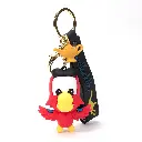 Iago Parrot Figure Keychain - Disney Aladdin Sidekick Accessory with Magic Lamp Charm | Black Logo Strap Key Ring