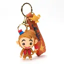 Abu Monkey Figure Keychain with Magic Lamp Charm | Disney Aladdin Sidekick Accessory on Brown Logo Strap | Arabian Nights Key Ring