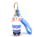 Cool Bunny Keychain with Sunglasses | Trendy Rabbit Figure on "COOL" Blue Wrist Strap | Kawaii Accessory Key Ring