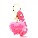 Barbie Light Heart Keychain with Bow Detail | Pink Logo Wrist Strap Accessory | Fashion Icon Collectible Key Ring Gift