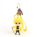 Yellow Zenitsu Agatsuma Figure Keychain - Demon Slayer Anime Accessory with Yellow Logo Strap | Thunder Breather Collectible
