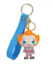 Danger Joker Pennywise Clown Figure Keychain - IT Horror Movie Accessory on Blue Wrist Strap | Dancing Clown Collectible