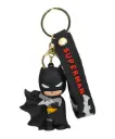 New Style Fly Batman Figure Keychain with Batarang | DC Comics Accessory with Superman & Batman Logo Strap | Dark Knight Collectible