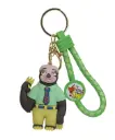 Slow Snell Flash the Sloth Keychain - Disney Zootopia Figure with Uniform | Green Braided Strap Accessory & Collectibles Key Ring