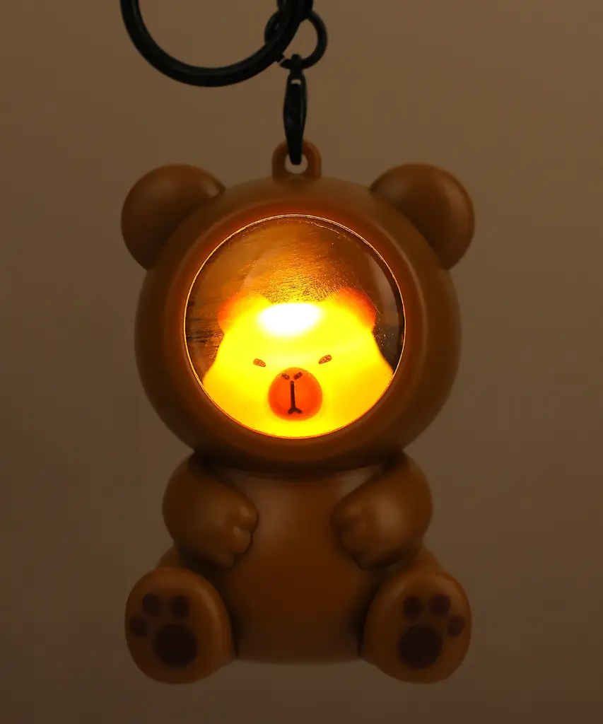 [Light Bear keychain] Adorable LED Light-Up Bear Keychain - Glowing Yuanbao Ingot or Bubble Dome | Kawaii Bear Accessory & Novelty Gift