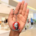 Kratos Head Rotating Metal Keychain - God of War Video Game Metal Accessory | Bearded Warrior Collectible Key Ring