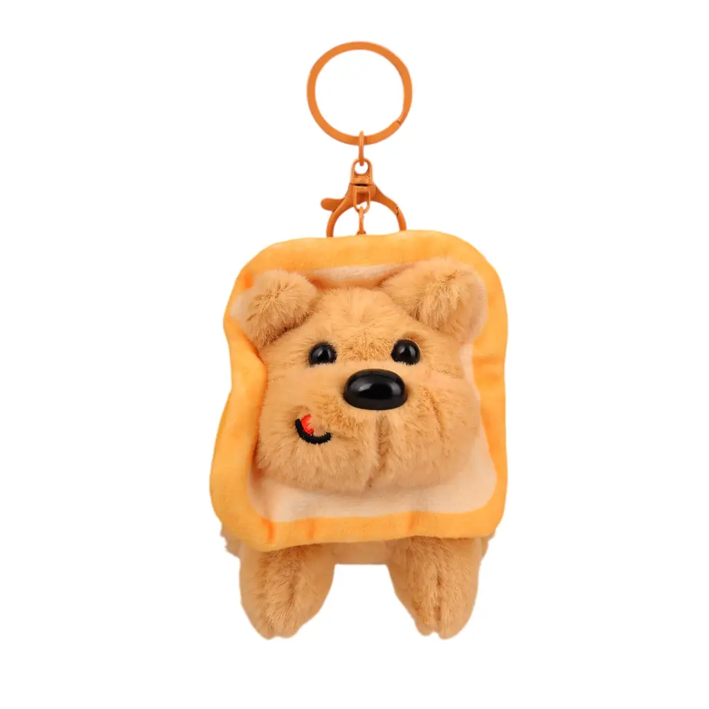 Fuzzy Brown Puppy Plush Keychain in Lion Costume | Clip-On Soft Stuffed Animal Keyring & Backpack Charm