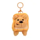 Fuzzy Brown Puppy Plush Keychain in Lion Costume | Clip-On Soft Stuffed Animal Keyring & Backpack Charm