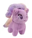 Kawaii Purple Cat Plush Keychain with Rainbow Tail & Mane | Fuzzy Unicorn/Pony Stuffed Animal Keyring