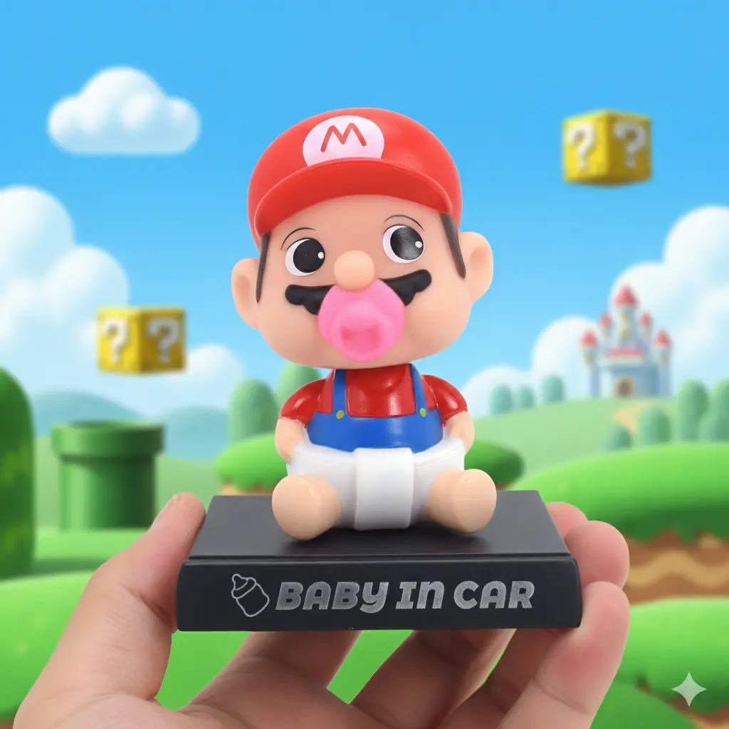 [Baby Mario bobblehead] Baby Super Mario Bobblehead | Baby In Car Bobblehead 