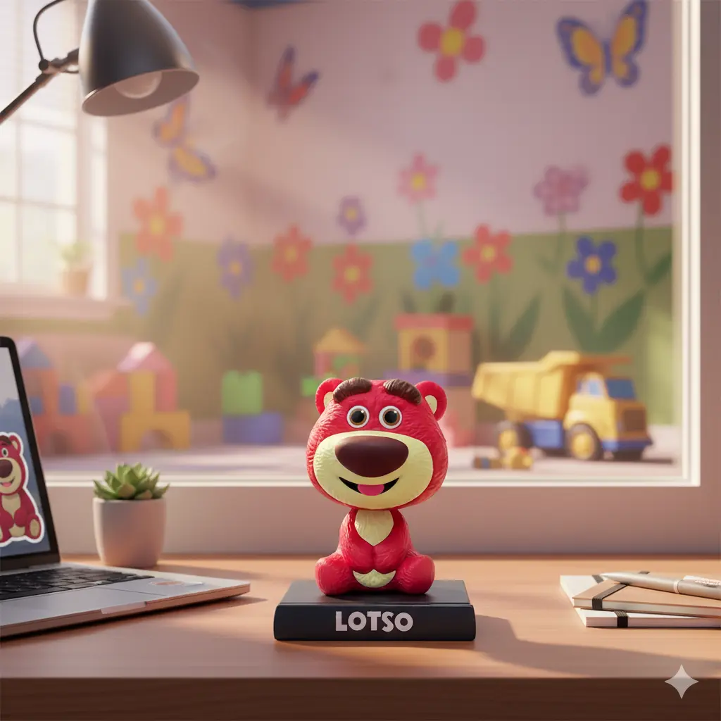 [Lotso Bear Bobblehead] Lots-o'-Huggin' Bear Bobblehead | Teddy Bear Bobblehead 