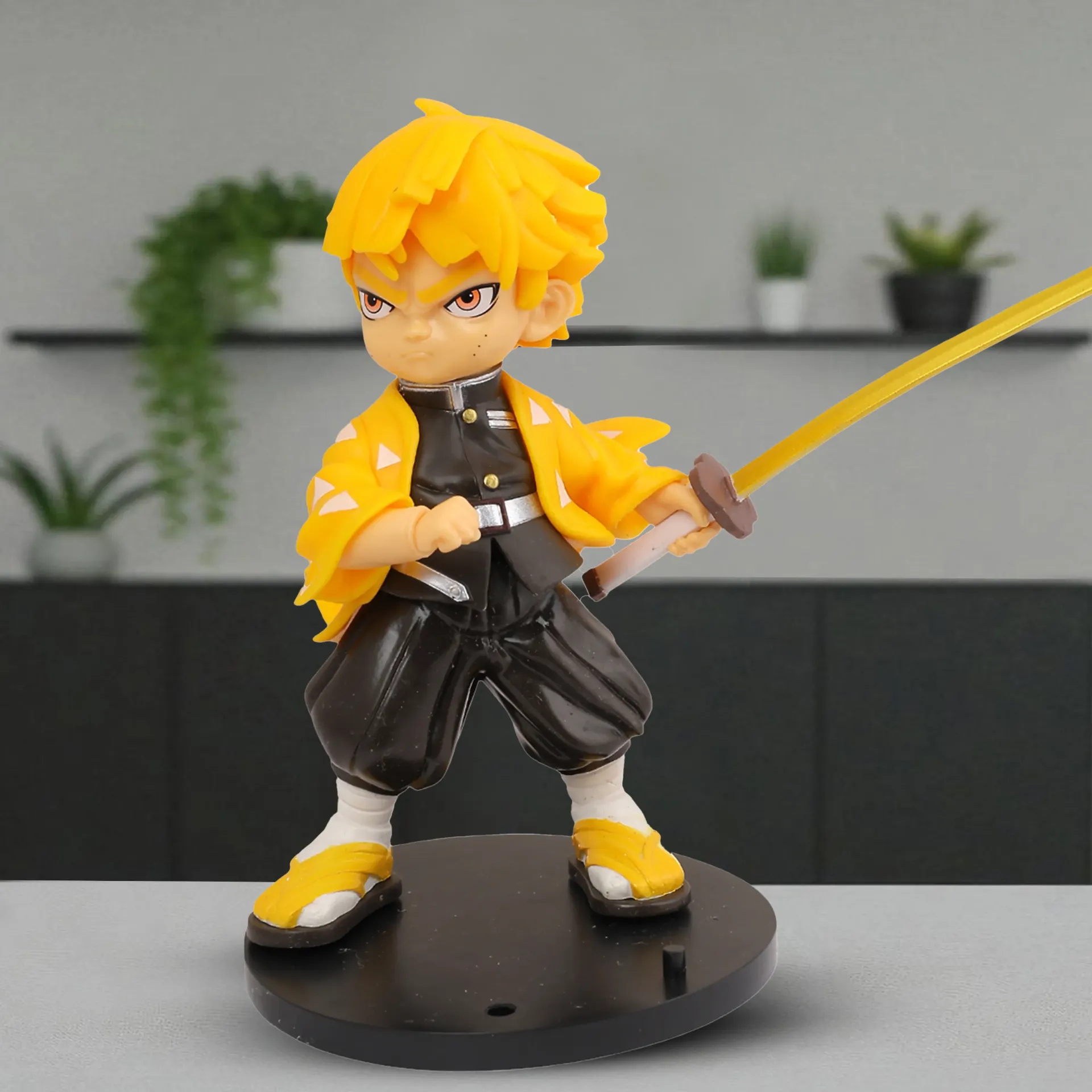 Demon Slayer Zenitsu Agatsuma Chibi Figure | Kimetsu no Yaiba Thunder Breathing Swordsman Collectible Statue