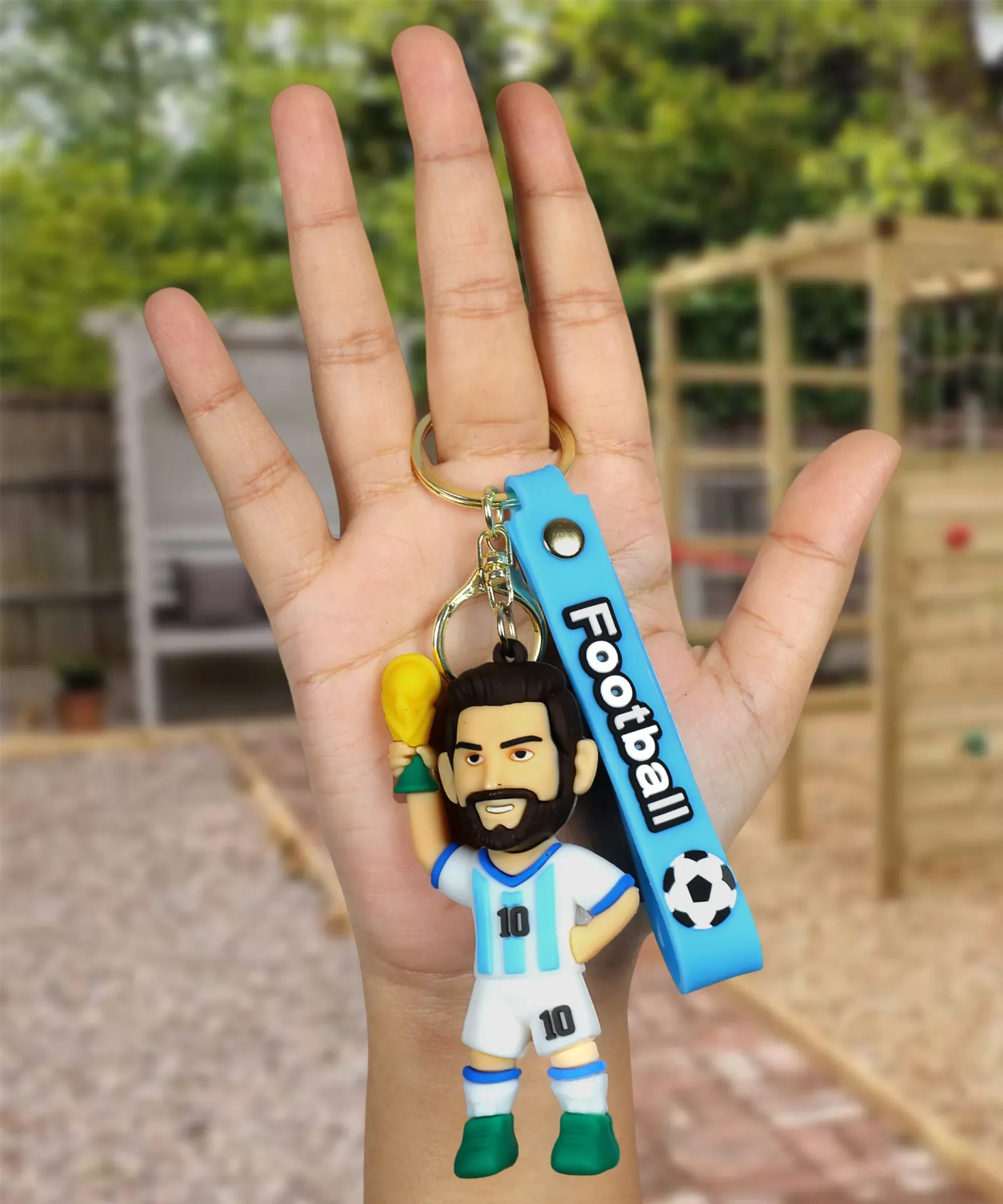 Lionel Messi Argentina #10 Keychain | World Cup Champion Chibi Figure Keyring | Football Soccer Fan Collectible Gift