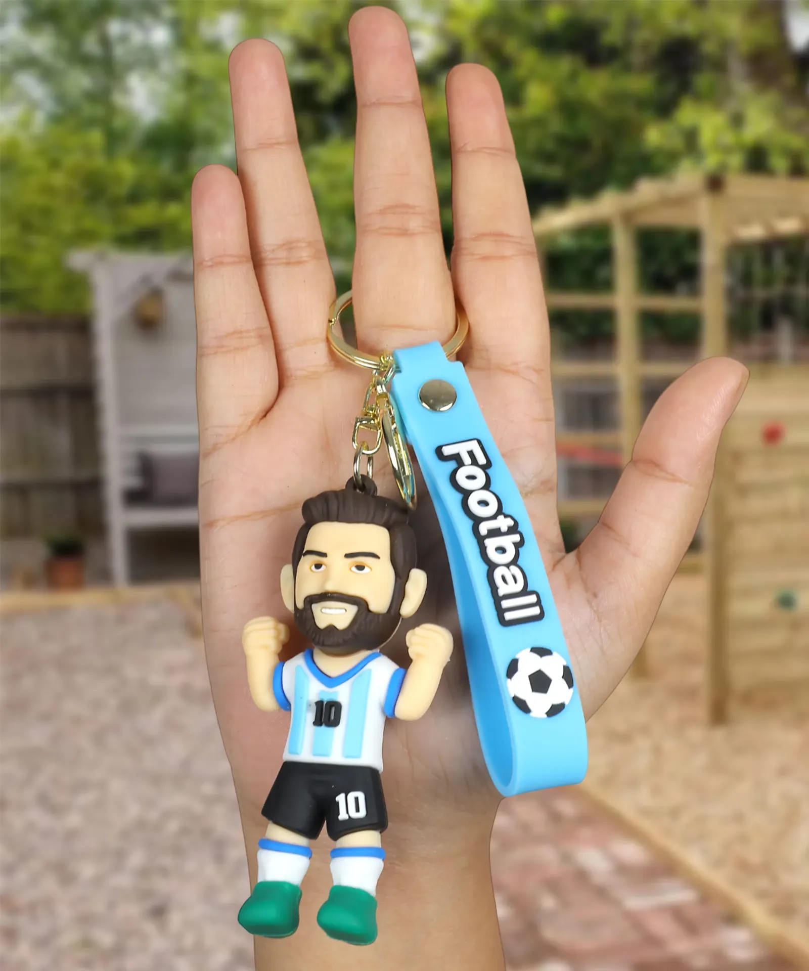 Lionel Messi Argentina #10 Keychain | Chibi Football Soccer Star Figure Keyring | Fan Collectible Gift