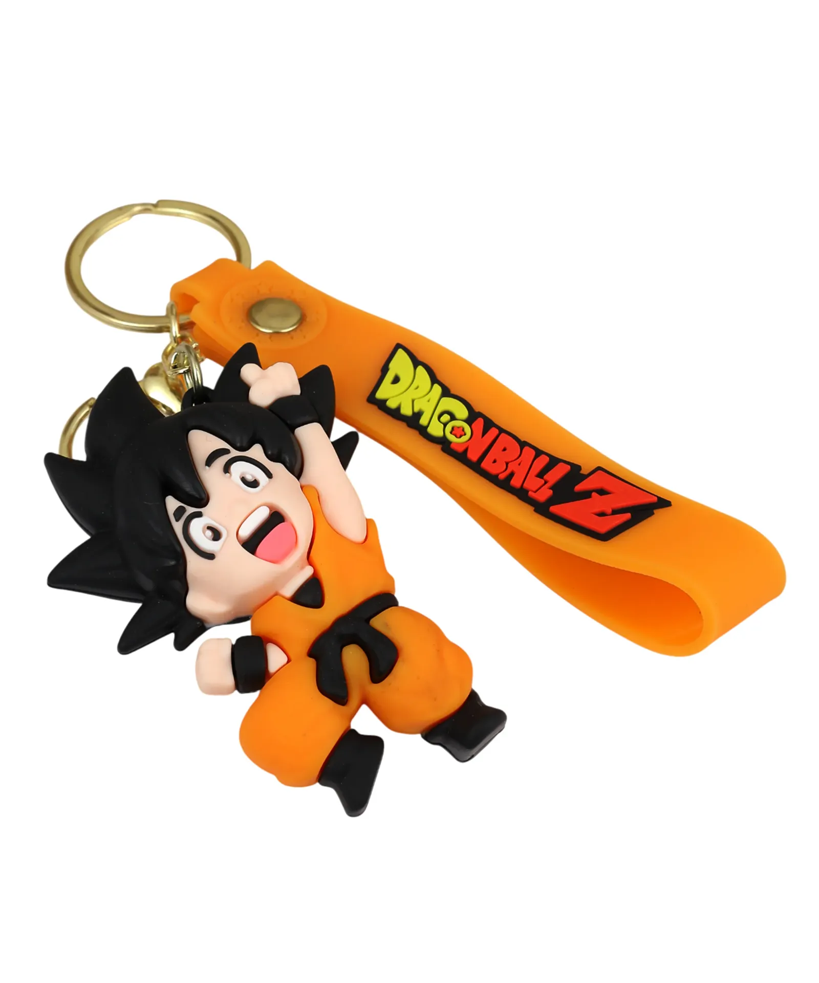 Dragon Ball Z Kid Goku Flying Pose Keychain | Orange Gi Chibi Figure Keyring | DBZ Anime Collectible Gift