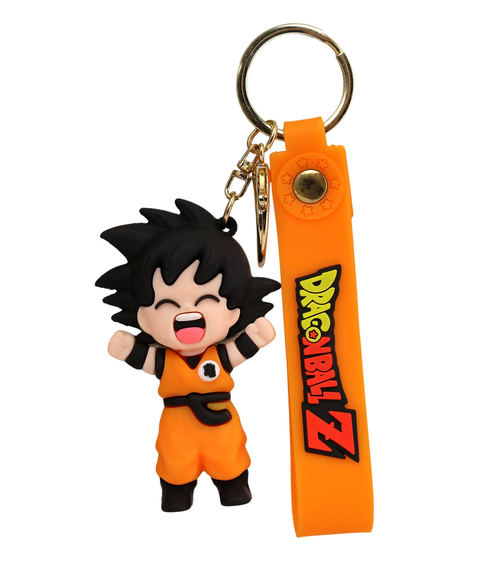 Dragon Ball Z Kid Goku Happy Pose Keychain | Excitement Chibi Figure Keyring | DBZ Anime Collectible Gift