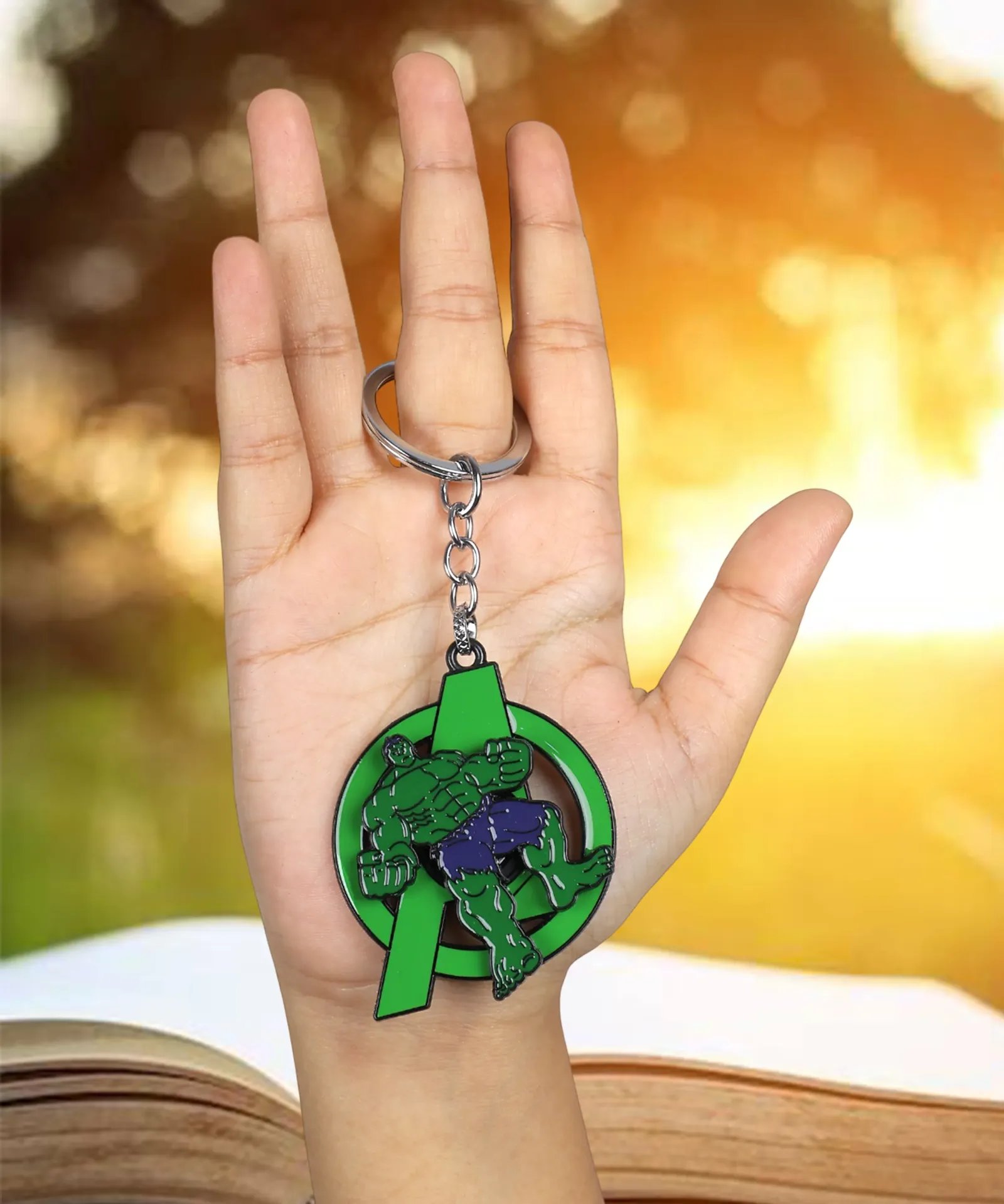 Smash Hulk Avengers 'A' Logo Keychain | Durable Metal Keyring for Marvel Comics Collectors