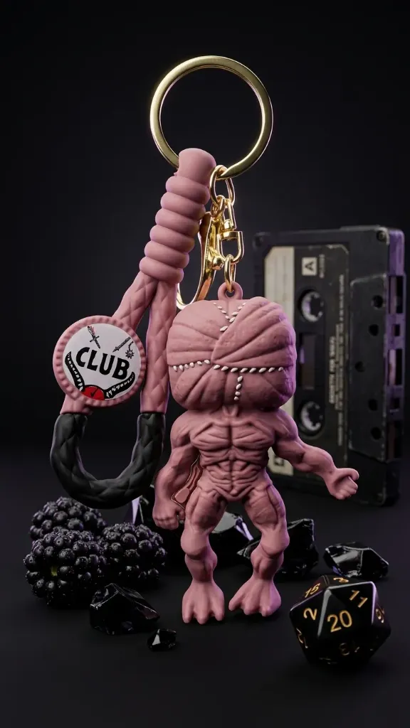 [Box 3d keychain] Stranger Things Demogorgon keychain Box 3D Silicon Rubber keychain