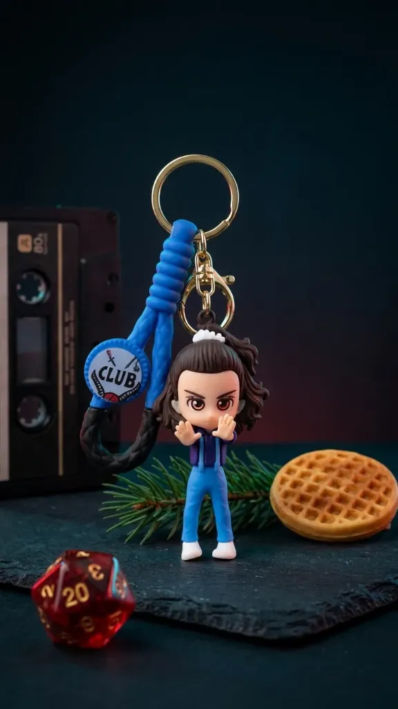 [Blue Long Hair 3d keychain] Stranger Things Eleven With Long hair 3D keychain