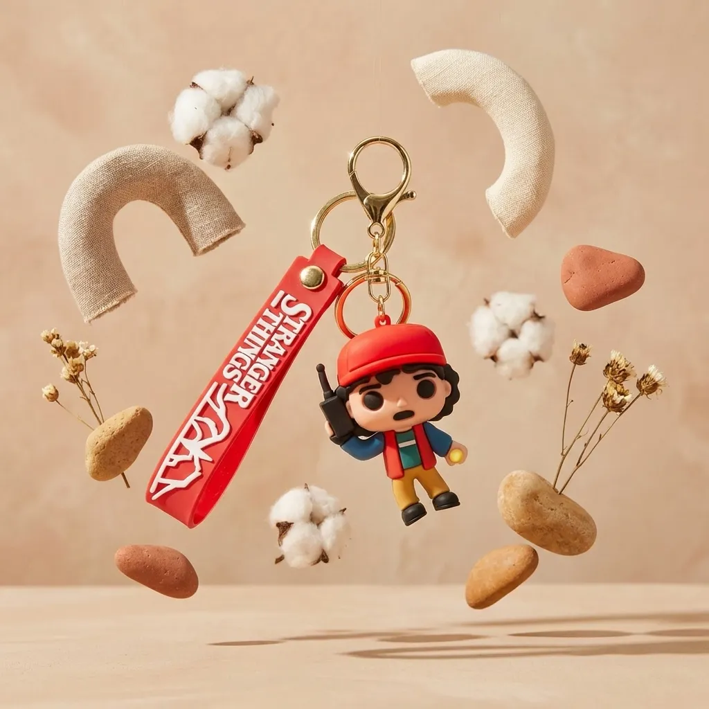 [Vokitoki Boy 3d keychain] Stranger Things Dustin Henderson 3D Silicon keychain