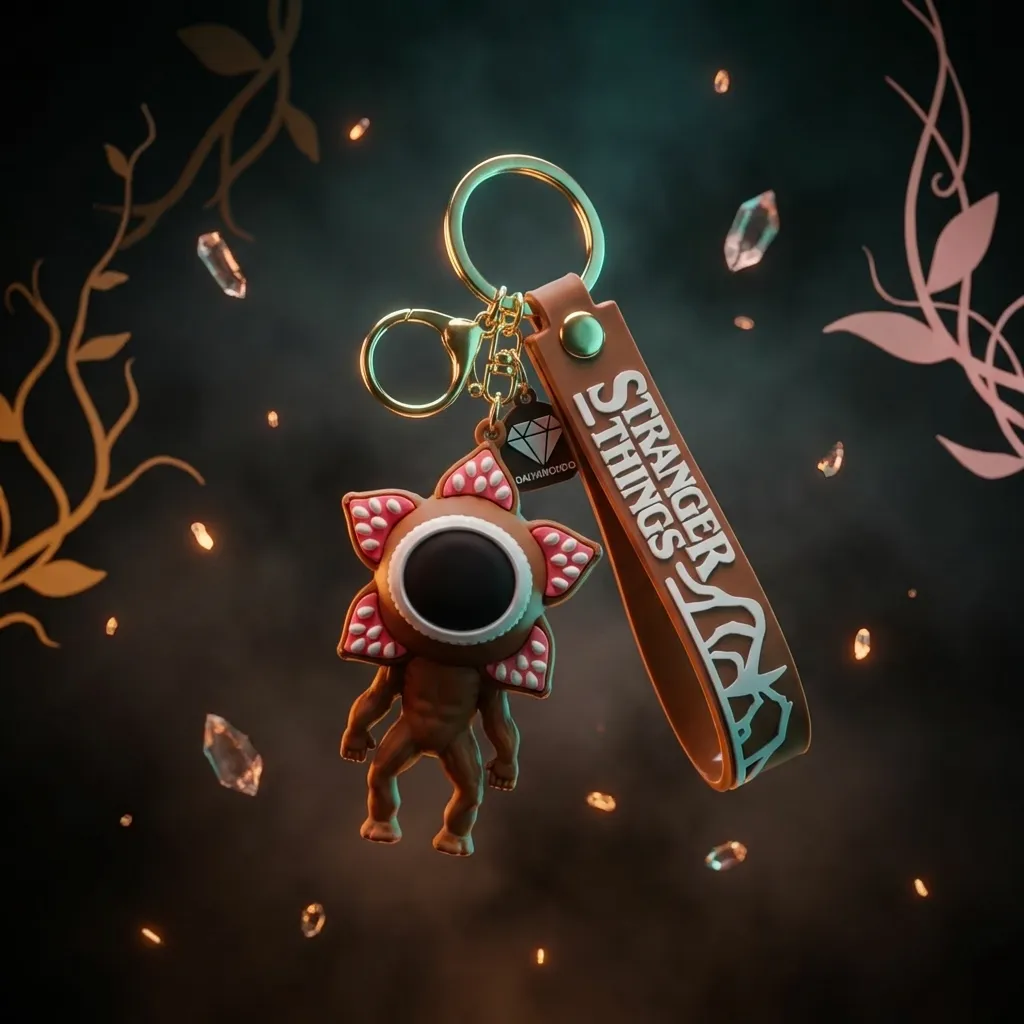 Stranger Things Demogorgon keychain Fat Flower 3d keychain
