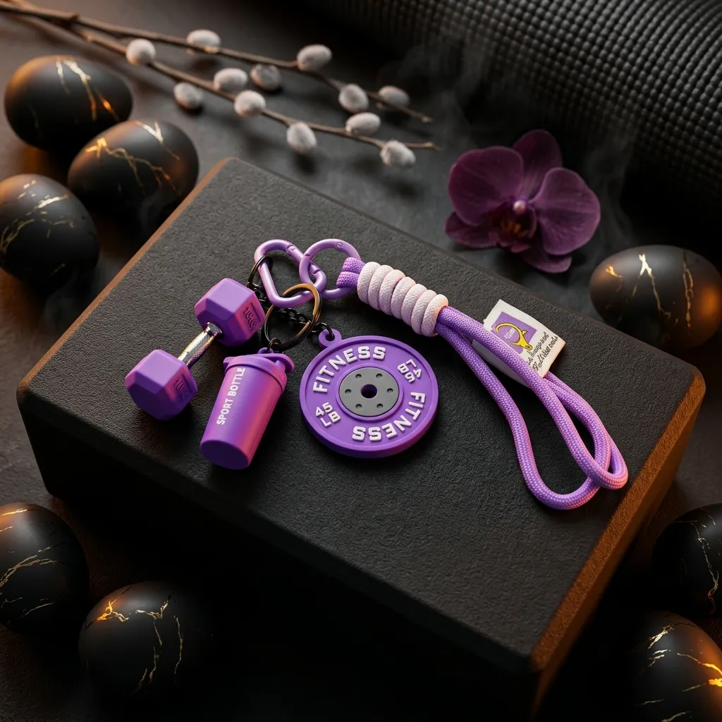 Gym Lover keychain In Which there Have Dumble Plate And Shaker
