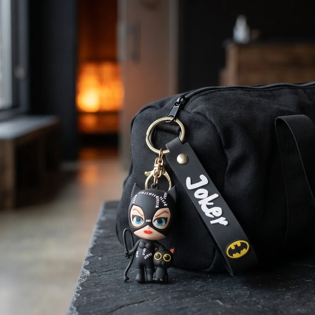 [Batcat 3d keychain] Bat With Cat Dark Knight Super Women Batman Women 3D keychain