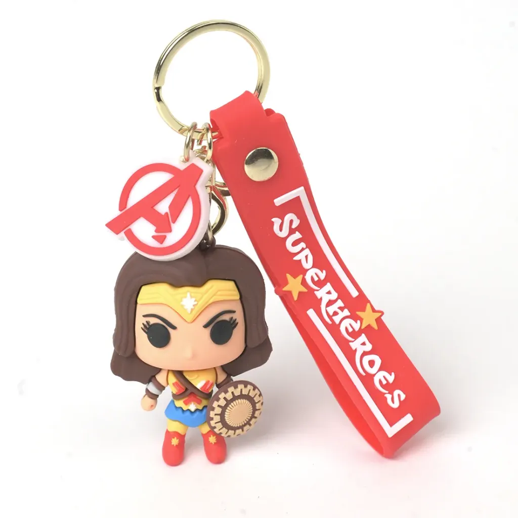 Daiyamondo Wonder Woman 3D Rubber Keychain – Cute Superhero Key Holder