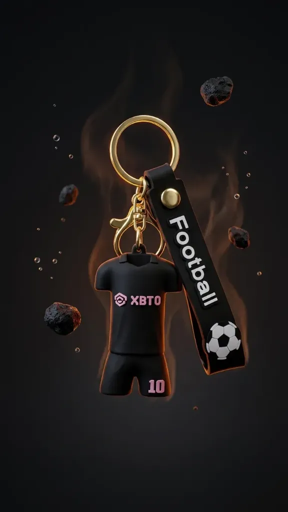 Black Messi Shirt Inter Miami CF Team 3D Football keychain