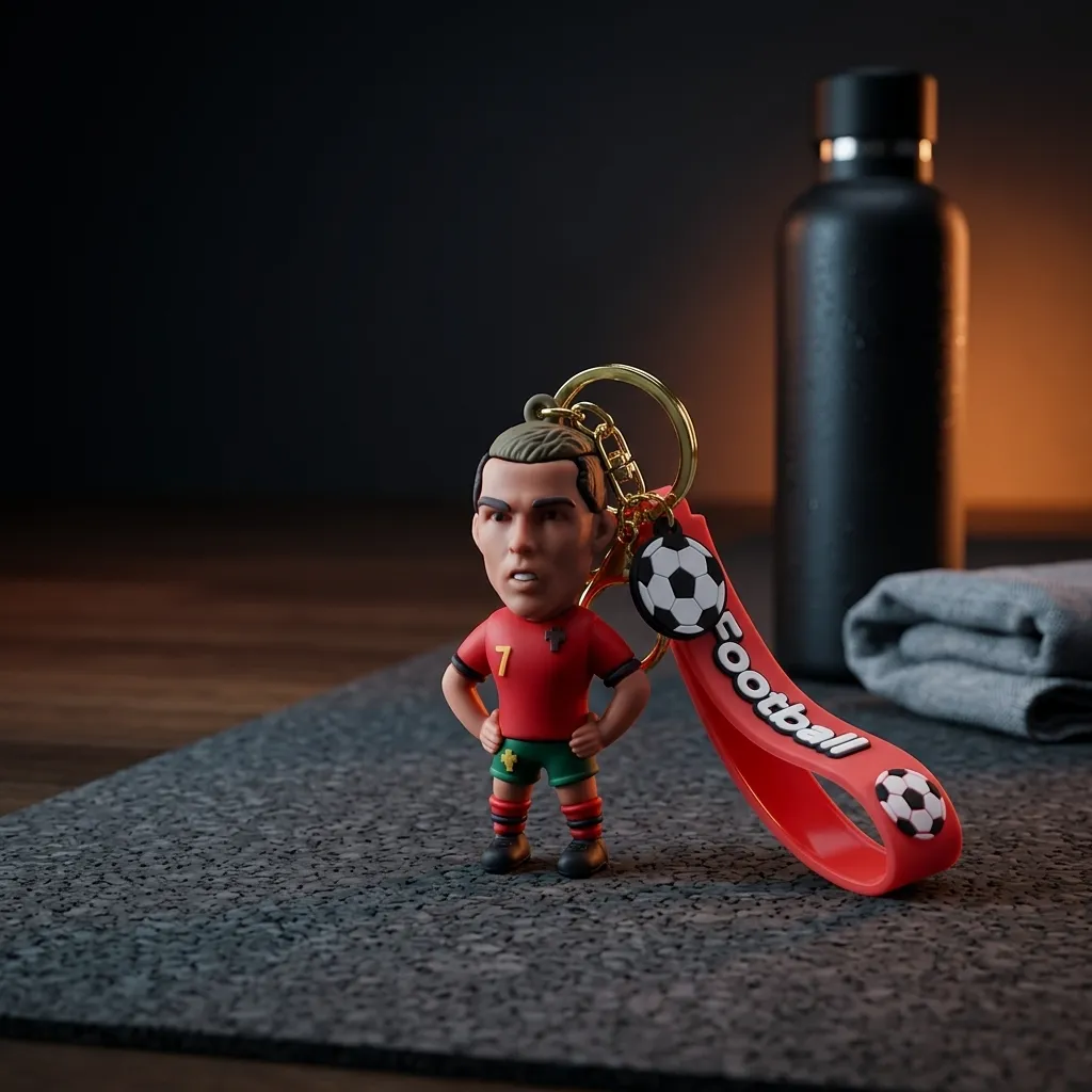 Ronaldo Red Green In Portugal jersey 3D Football keychain