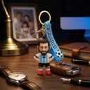 Lionel Messi Argentina Jersey White Blue Jersey 3D Football keychain