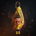 Neymar Jr. yellow Brazil national team jersey 3D Football keychain
