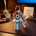 Lionel Messi Argentina Jersey White 3D Football Keychain