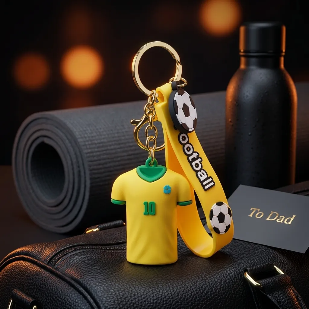 Neymar Jr.10 Brazil football Yellow Jersey 3D Football keychain