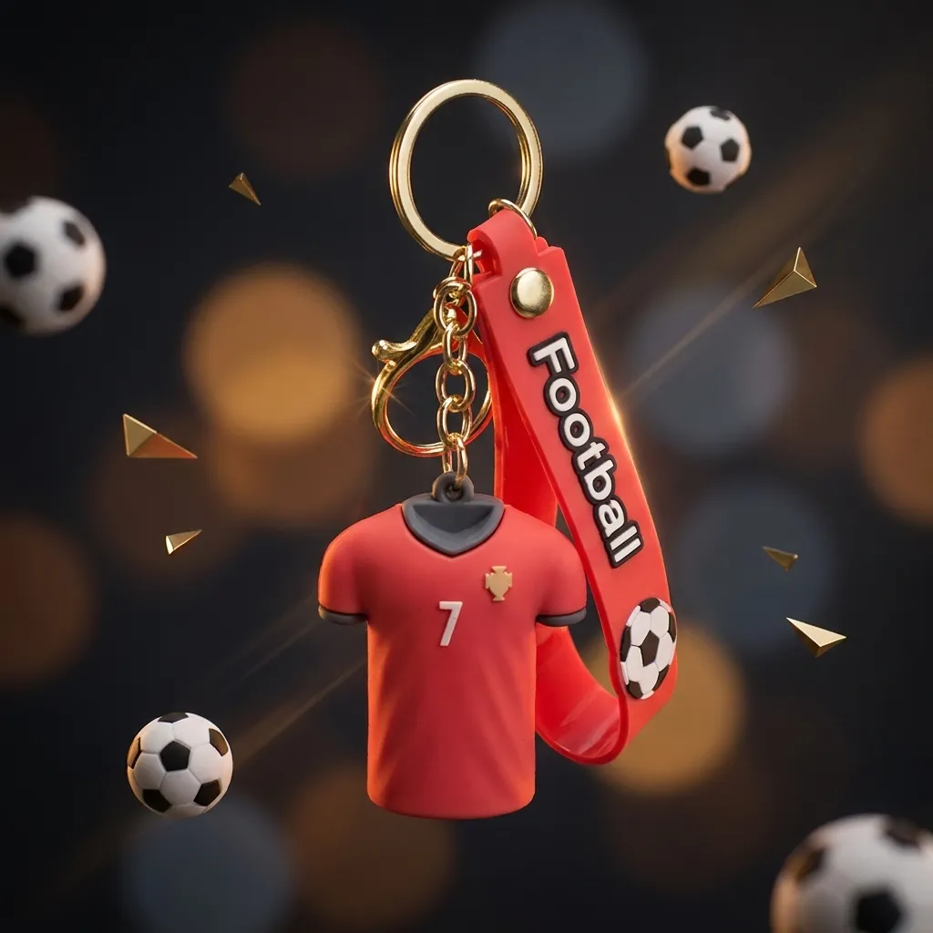 Cristiano Ronaldo Red Portugal Jersey 3D Football Keychain